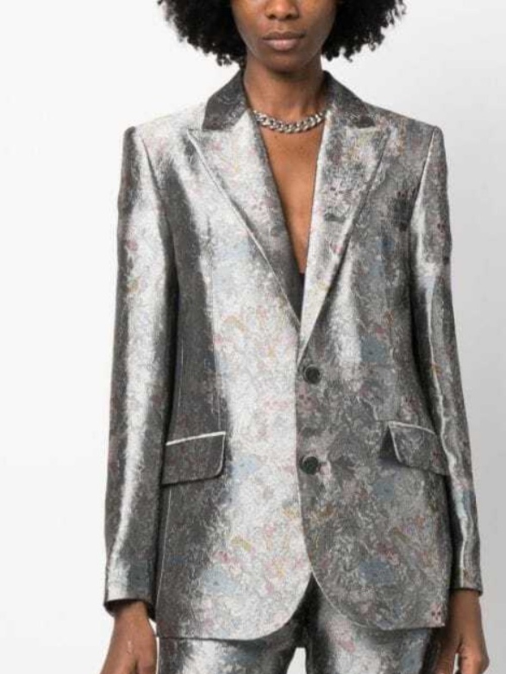 Zadig & Voltaire   Vegy Jac  Blazer Metallic - Silver Blue Pink - NWT - Sz. 42